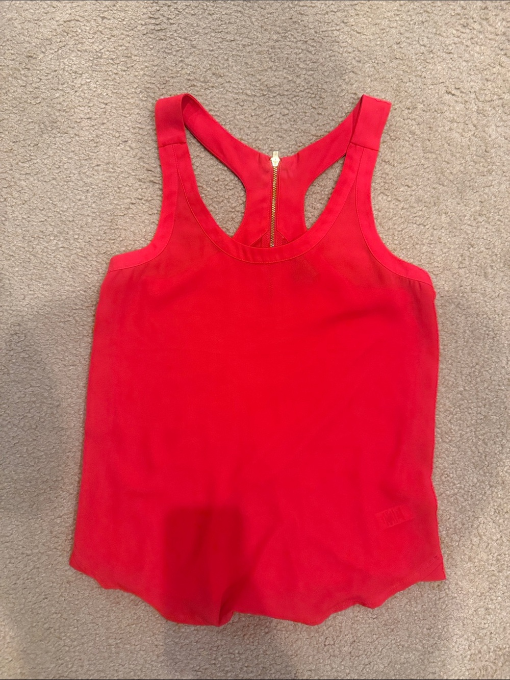 Express Red Racerback Tank with Back Zipper